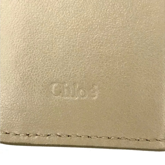 Chloe C Leather Trifold Wallet Purse beige - Picture 8 of 8